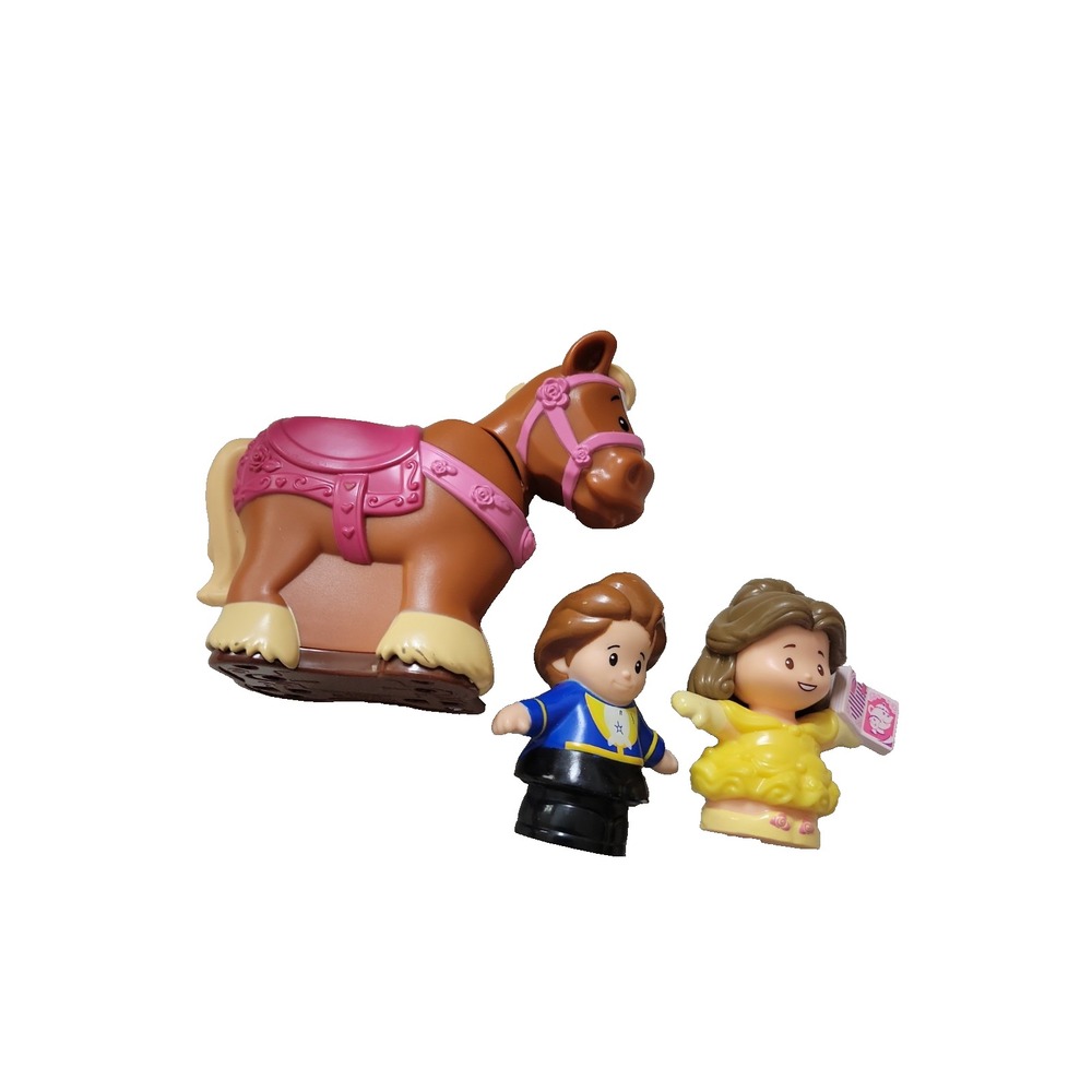 Fisher-Price Little People Disney Princess Belle Beast  Philippe Horse w/ Sounds